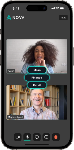 The Nova app connections screen for finding a mentor